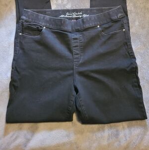 Gloria Vanderbilt Black Jeans Women's 16 Slimming Effect Avery Pull On Denim